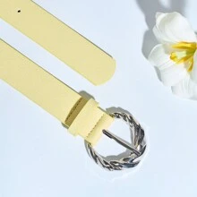 Ceinture  avec boucle en alliage de zinc en forme de fer à cheval et motif cachemire, style bohème décontracté rétro royal, polyvalente pour les fêtes, le port de rue, le printemps/l'été