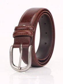 1pc Black/Brown Casual Business Metal Buckle 3.3cm Wide PU Belt, Fashionable, Suitable As Father's Day/Mother's Day Gift Fall, Autumn, Halloween Autumn-Winter Accessories,Suitable For Teens, Youth,Men,Casual, Outdoor, Athletic, Vacation, Graduation Gifts, Birthday, Daily Wear - Multicolor - View 10