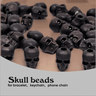 20pcs Acrylic 4.8mm Skull Beads, DIY Bracelet, Phone Chain, Keychain, Jewelry Craft Supplies, Valentine's Day Gift