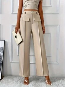 Ladies Nude Long Pants - Khaki - View 1