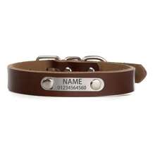 Customized Leather Dog Collar With Soft Pad ID Tag - Personalized Engraved Name Plate And Phone ID Tag, Durable Multi-Color Pet Collars, Suitable For Small To Large Dogs - Great Gift For Pets