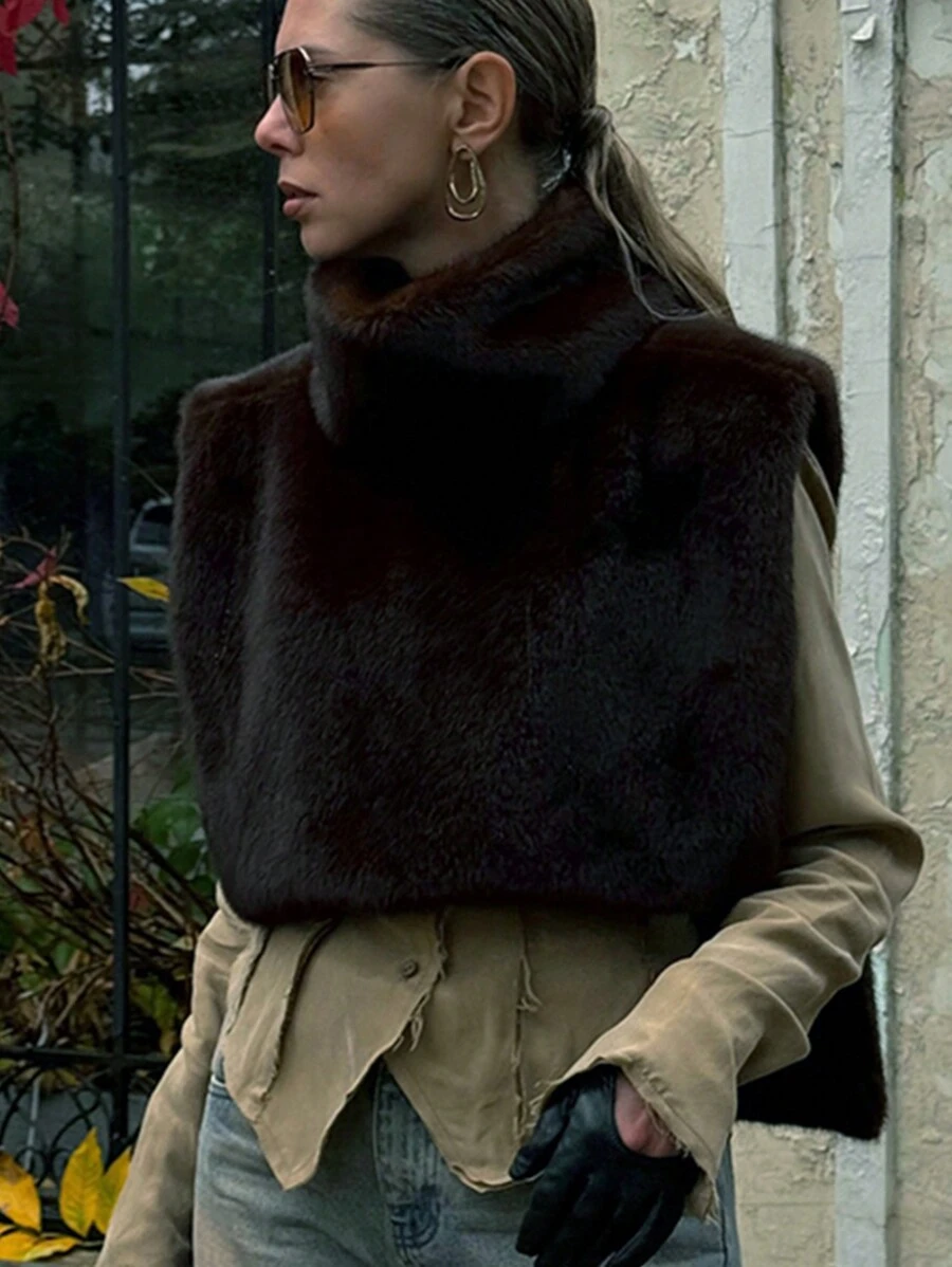 Budhaul Fantasty 春冬新款女式皮草背心外套