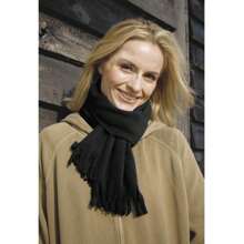Result Adults Unisex Active Fleece Winter Tassel Scarf (Black) - 100% Polyester - Black - View 2