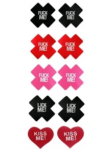2pcs/4pcs/6pcs/8pcs/10pcs/14pcs/Printed Nipple Patch Disposable X-Type Chest Sticker, Nipple Patch Sexy Bra Disposable Anti-Bump Three-Point Accessories Husband And Wife Passion Anti-Walking Light Adult Products, Male And Female Fun Products, Masks, Night Lights, Desire To Ignite-Valentine's Day Gifts