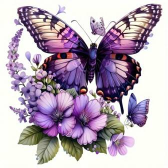 1/2/3pcs, Purple Butterfly Iron-On Heat Transfer Decal - DIY Vinyl Sticker For T-Shirts, Pillows & Apparel Customization