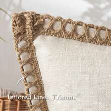 1 Peça (Sem Almofada Interna) Capa de Almofada Decorativa com Borda de Corda de Linho Sintético para Sala de Estar, Quarto, Sala de Jantar, Pátio, Casamentos, Decoração Doméstica, Todas as Estações