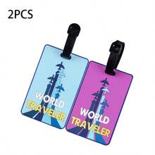 2pcs/1pc Fashion Simple Travel Essential Luggage Tag, Travel Accessories Suitcase ID Address Holder Boarding Pass Portable Tag Card Holder Suitcase Tag For Travel Flying College For Luggage For School Bag Anti-Lost Waterproof Double-Sided Privacy Protection