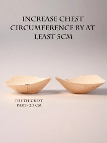 3/1 pièce Coussinets de soutien-gorge invisibles autoadhésifs en dentelle, cache-tétons rehaussant le décolleté sans bretelles avec des sangles transparentes - Nude - Voir 6