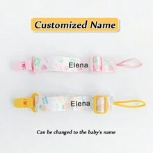 2pcs Personalized Name Pacifier Leash, Teething Toy Lanyard, Adjustable Length Hanging Strap Clip - Multicolor - View 14