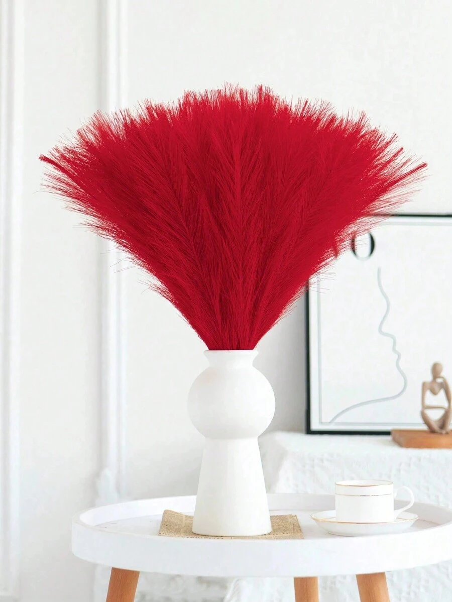 1/5 Pcs Black Artificial Pampas Grass With Feather Decorations, 18.11 Inches/46 Cm Height, Fluffy Silk Bohemian Style Pampas Flowers For Home, Living Room, Kitchen, Wedding, Christmas, Easter Decoration, Vase Fillers, Country Style Decor, Perfect Mother's Day Gift