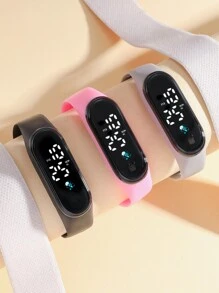 1pc Unisex Fashion Electronic Watch With Time & Date Display, Luminous, Suitable For Daily, Sports, Gifts