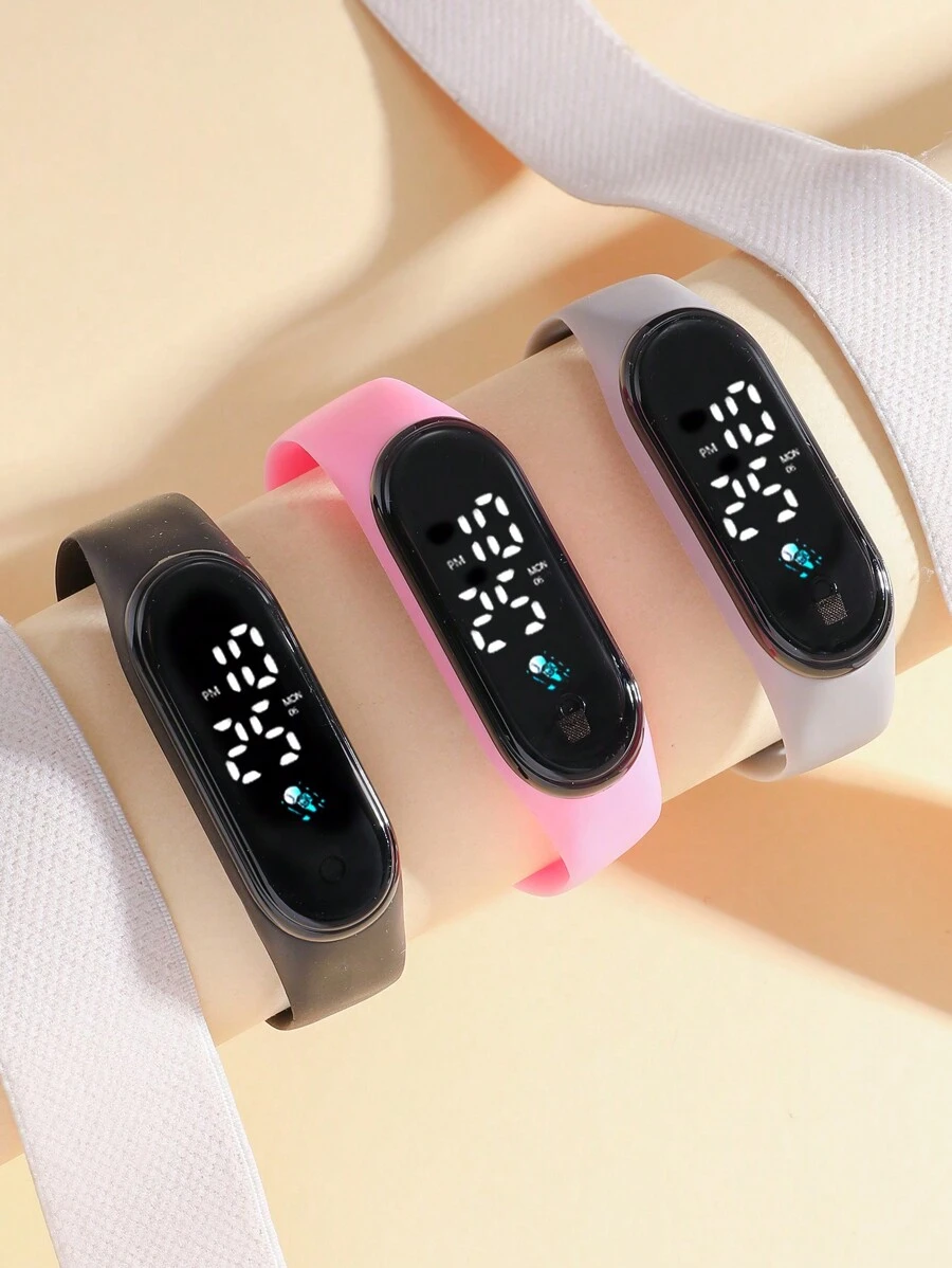 1pc Unisex Fashion Electronic Watch With Time & Date Display, Luminous, Suitable For Daily, Sports, Gifts