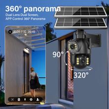 No WiFi Cellular Security Camera,4G LET,Solar Panel Wireless Outdoor Security Camera,Dual-Lens Linkage,Ultra-Clear Picture Quality,Two-Way Voice Intercom,Night Vision,Motion Sensing,SD Card Playback - Black - View 6