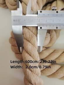 拔河绳（非专业）2cm粗*600cm/150cm长，手工猫抓柱，花园绑扎装饰绳，花艺配件，扭结 - 杏色 - 查看 3