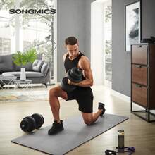 SONGMICS Set di Manubri 20 kg, 30kg o 40kg, Ricoperti con Plastica PE, Pesi per Fitness Palestra - nero - Visualizzare 2