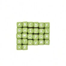 26 piezas de cuentas de silicona de 12 mm con letras del alfabeto mezcladas, suministros para hacer manualmente llaveros, cadenas de bolso, cadenas de teléfono, pulseras, collares y joyería