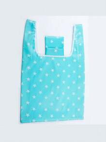 时尚涤纶可折叠购物袋（1/4 包）。经济实惠，抗菌防水，适用于各种场合：购物、聚会、工作和度假！