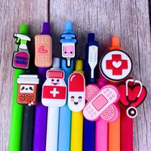 5 Stück oder 2/1 Stück, [zufälliger Stil] Kugelschreiber mit Krankenschwester-Motiv - Klick-Gelstift, Kugelschreiber für Krankenpfleger, medizinische Assistenten, Notaufnahme und Intensivstation - essenzielles Arbeitsaccessoire und Dankesgeschenk für Erwachsene zum Schulbeginn