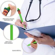 5 Stück oder 2/1 Stück, [zufälliger Stil] Kugelschreiber mit Krankenschwester-Motiv - Klick-Gelstift, Kugelschreiber für Krankenpfleger, medizinische Assistenten, Notaufnahme und Intensivstation - essenzielles Arbeitsaccessoire und Dankesgeschenk für Erwachsene zum Schulbeginn