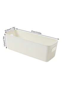 1 hộp đựng đồ để bàn hình chữ nhật, giỏ đựng đồ đựng ốp điện thoại, mỹ phẩm, văn phòng phẩm, đồ dùng ký túc xá sinh viên - trắng - Xem 2