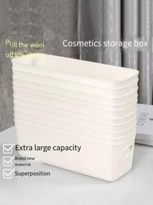 1 hộp đựng đồ để bàn hình chữ nhật, giỏ đựng đồ đựng ốp điện thoại, mỹ phẩm, văn phòng phẩm, đồ dùng ký túc xá sinh viên - trắng - Xem 5