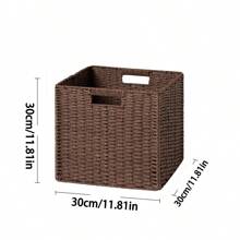4 件/2 件/1 件水葫芦储物篮，柳条编织篮，立体收纳篮，大型多用途储物篮，适用于卧室、客厅、家庭组织、厨房、宿舍、办公室 - 棕色 - 查看 5