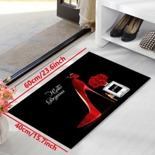 1 件装红色高跟鞋配红色蝴蝶和红玫瑰，防滑地毯，可机洗，适用于入口客厅卧室育儿室的地毯，户外露台花园庭院装饰地毯，家居装饰，房间装饰，地毯 - 彩色 - 查看 14