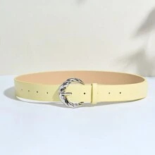 Ceinture  avec boucle en alliage de zinc en forme de fer à cheval et motif cachemire, style bohème décontracté rétro royal, polyvalente pour les fêtes, le port de rue, le printemps/l'été