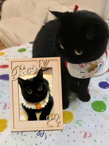 1pc Custom Wooden Frame, Custom Picture Frame, Personalized Home Decor With Your Text And Photo, Custom Photo Memorial Standing Frame, Pet Loss Gift, Pet Collar Holder, Dog Bereavement For Pet Owner, Gift, Gift For Pet Lovers, Gift For Him, Gift For Her, Valentine Day, Valentine Day Decor Gifts Birthday Graduation,Slow Summer Living,Customized Crafts,Home Refresh