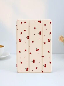 1 capa protetora para tablet com estampa de bolinhas de cereja fofa, compatível com iPad 10.2", iPad Pro 11" 2021/2020/10ª geração, iPad Mini 4/5/6, Galaxy Tab A8 10.5" 2022, Matepad 10.4"/Tab, com compartimento para lápis, antiqueda, capa com suporte para tablet