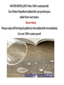 1 件防水仿亚麻桌布，竹纹理，经典款式抗皱柔软桌布，适用于餐厅、厨房、咖啡厅、餐厅、餐饮、婚礼、早午餐、户外露台和节日 - 摩卡棕 - 查看 4