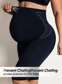 Maternity Solid High Waist Biker Shorts