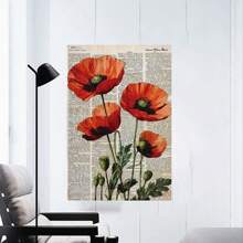 Vintage Floral Canvas Art Print -  Wall Decor For Living Room, Bedroom, Office, And Kitchen