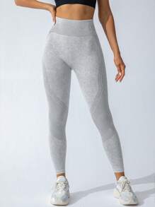 TCVC Pantalones ajustados de cintura alta y unicolor para mujer, mallas elásticas ajustadas para entrenamiento, que dan forma al Body y controlan el abdomen, aptas para ejercicio en interiores y exteriores, pantalones de yoga