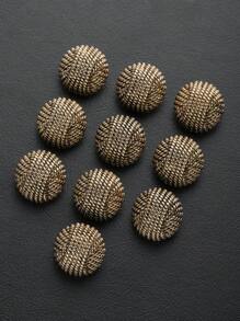 10pcs/Set Crocheted Cable Knitting Pattern Round Vintage Metal Buttons, Suitable For Coats, Jackets, Suits, Uniforms In Autumn/Winter, DIY Sewing Accessories - Multicolor - View 13