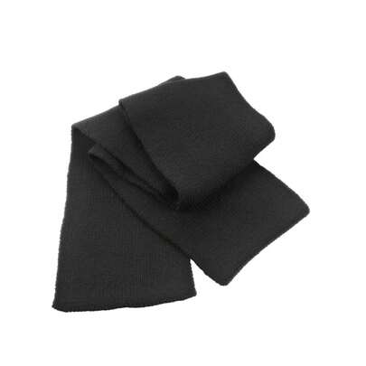 Result Classic Heavy Knit Thermal Winter Scarf (Black) - 100% Acrylic
