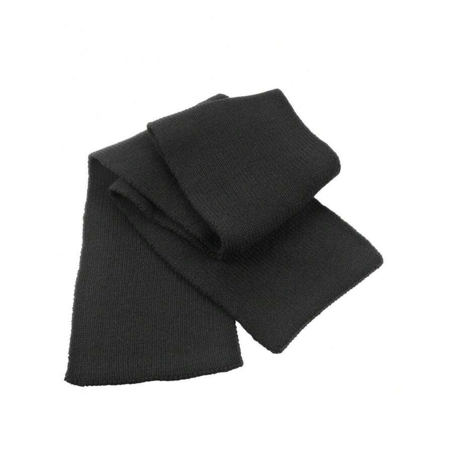 Result Classic Heavy Knit Thermal Winter Scarf (Black) - 100% Acrylic - Black - View 1