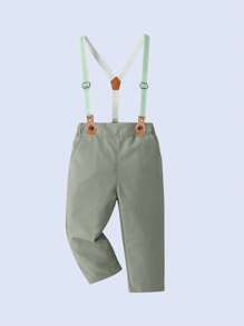 BOARNSEORL Conjunto de 3 piezas para niño bebé estilo caballero: Camisa de manga larga a rayas con pajarita, peto con tirantes y gorra, adecuado para salidas diarias, actuaciones, fiestas de 1 año, coro, recital de piano