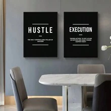 Juego de 3 Carteles con citas inspiradoras en blanco y negro sin marco, decoración mural elevadora, arte de pared de lienzo resistente al agua, pintura mural como regalo, póster motivacional para dormitorio, sala de estar, oficina, comedor, gimnasio, hogar y decoración de dormitorio
