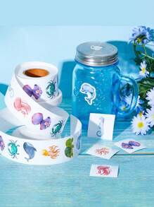 1卷动物贴纸奖励贴纸，可爱动物太空贴纸，办公用品激励贴纸，动物派对礼品贴纸，每卷500张，圣诞礼物创意，节日礼物推荐 - 多色 Style3 - 查看 5