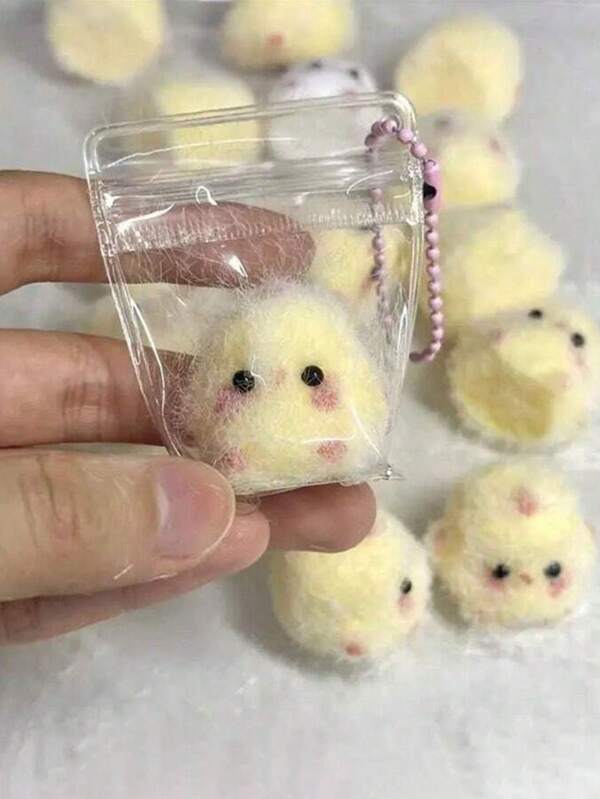 1/2/6pcs- White Yellow Mini Squeeze Chicken Toy, Decoration Or Gift For Best Friend, Slow Rebound Stress Relief