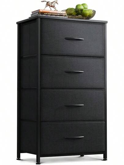 Dresser For Bedroom With 4 Storage Drawers, Small Dressers Chest Of Drawers Fabric Dresser With Sturdy Steel Frame