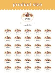 60 件定制照片定制姓名贴纸防水 PVC 贴纸，完美的学校用品，适用于节日办公室创新、手工制作挑战、个性化标签、学校办公室文具水瓶铅笔、剪贴簿纸，防水 - 彩色 - 查看 5