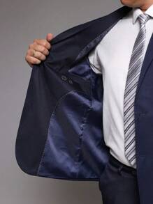 Fressato - Experience Perfection: Top-Of-The-Line Suit - Navy Navy Oxford Tailored Suit - Slim Fit Italian Cut - Invest In Yourself With An Exclusive Discount! Take Advantage Of Our Special Offer And Invest In A Suit That Will Be With You For Many Years! Buy Now And Experience The Difference Of A Real Tailored Suit! - Màu xanh lam - Xem 6