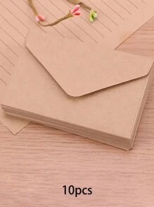 10 pezzi/20 pezzi/40 pezzi/50 pezzi Buste di carta kraft mini, stile minimalista estetica vintage per lettere d'amore, inviti di matrimonio, posta per ufficio, colori assortiti torna a scuola