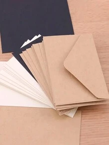 10 pezzi/20 pezzi/40 pezzi/50 pezzi Buste di carta kraft mini, stile minimalista estetica vintage per lettere d'amore, inviti di matrimonio, posta per ufficio, colori assortiti torna a scuola