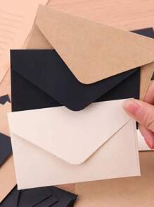10 pezzi/20 pezzi/40 pezzi/50 pezzi Buste di carta kraft mini, stile minimalista estetica vintage per lettere d'amore, inviti di matrimonio, posta per ufficio, colori assortiti torna a scuola