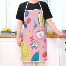 Fruit Series Printed Cute Party Wedding Polyester Peach Pom Pom Printed Apron - Multicolor - View 2