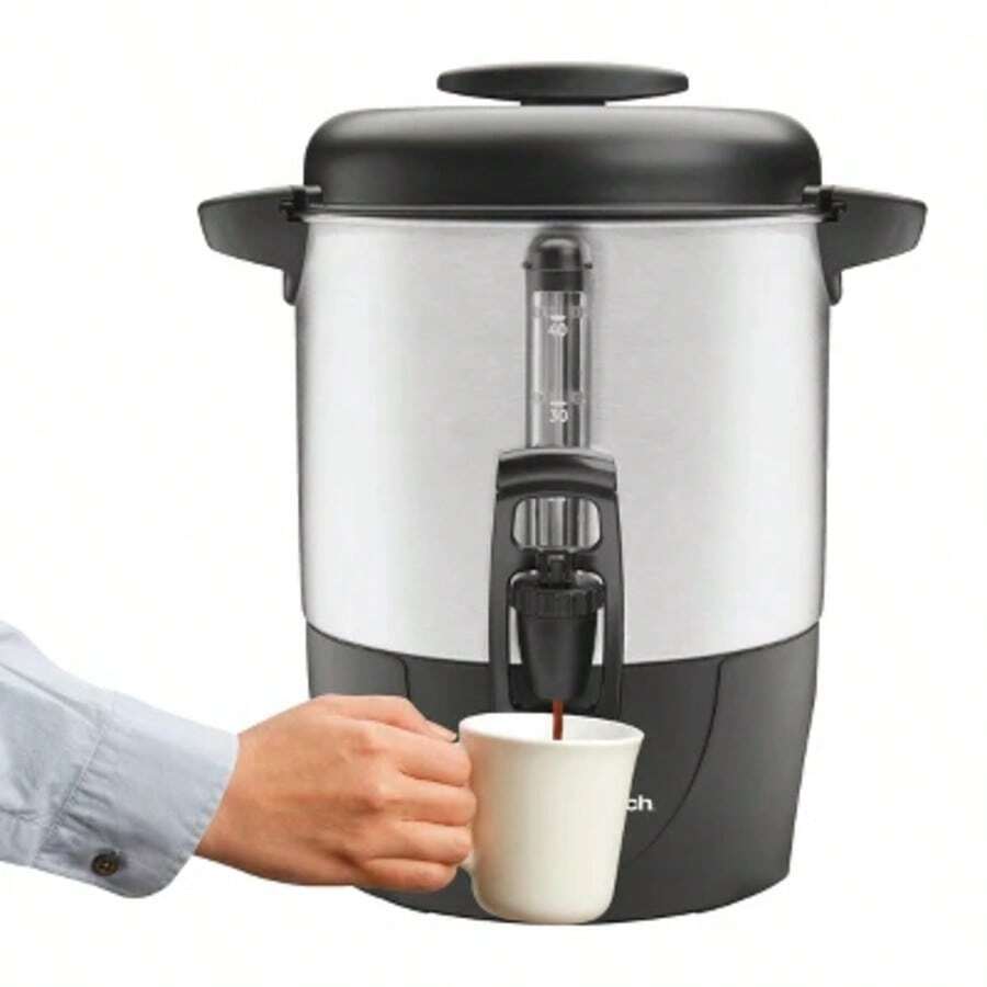40 Cup Coffee - 40514: Electric Coffee Urn & Dispenser, 1090W, Silver, 8 Oz Cup Capacity