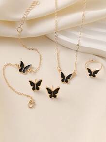 Fashion Butterfly Glazed Necklace, Delicate Minimalist Versatile Niche Luxurious Choker Necklace Set